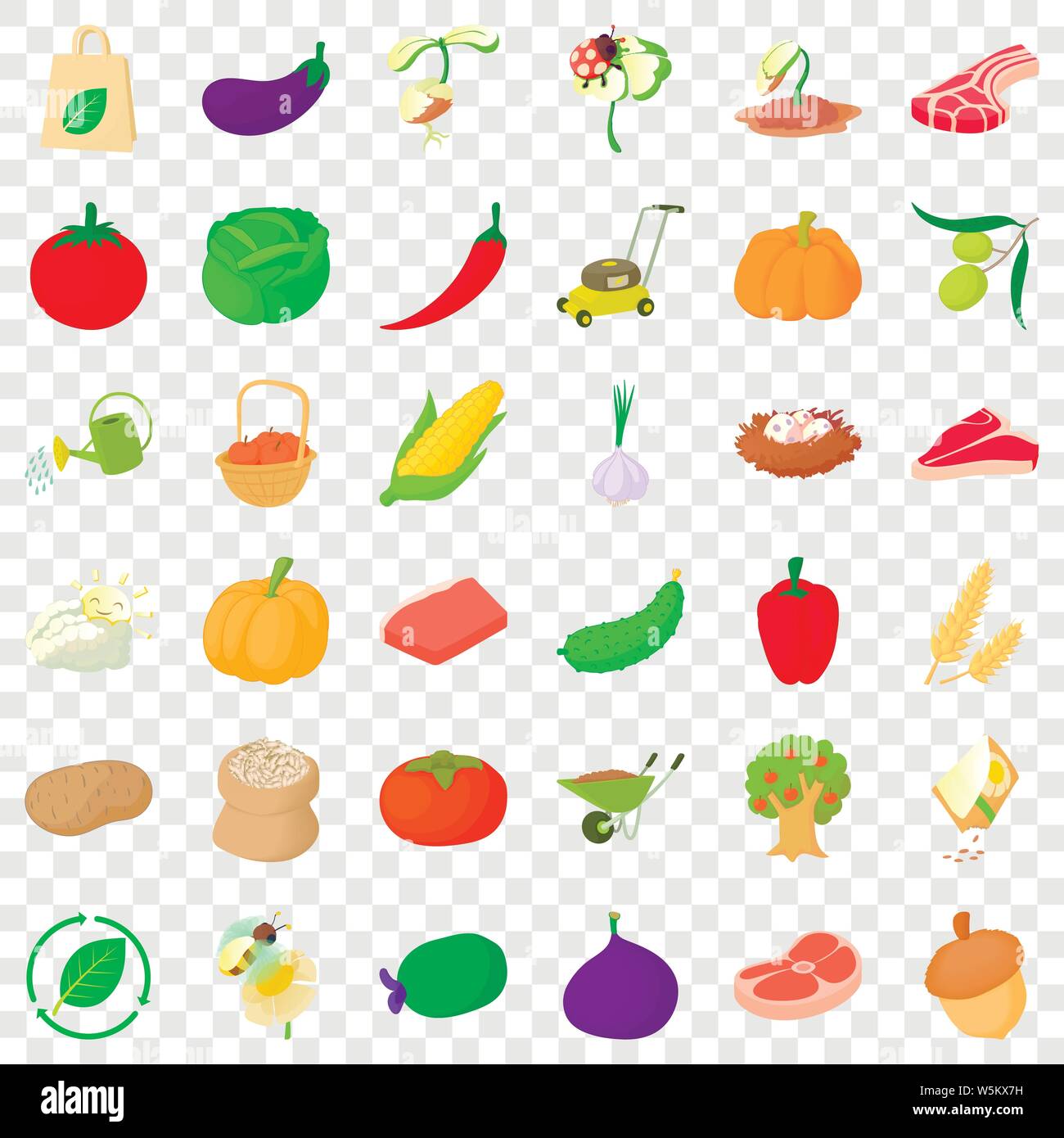 Pumpkin icons set, isometric style Stock Vector