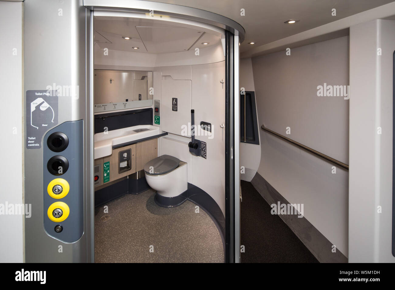 accessible toilet on board a train Stock Photo Alamy
