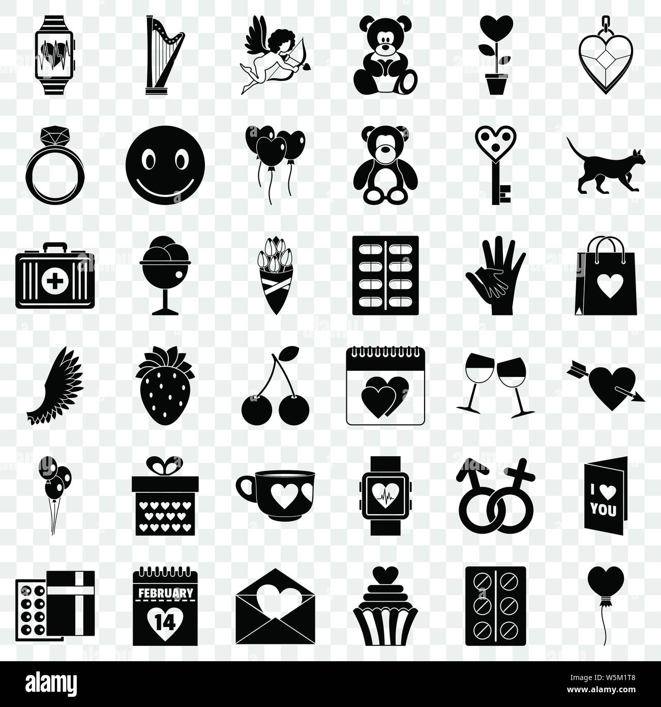 Heart icons set, simple style Stock Vector Image & Art - Alamy