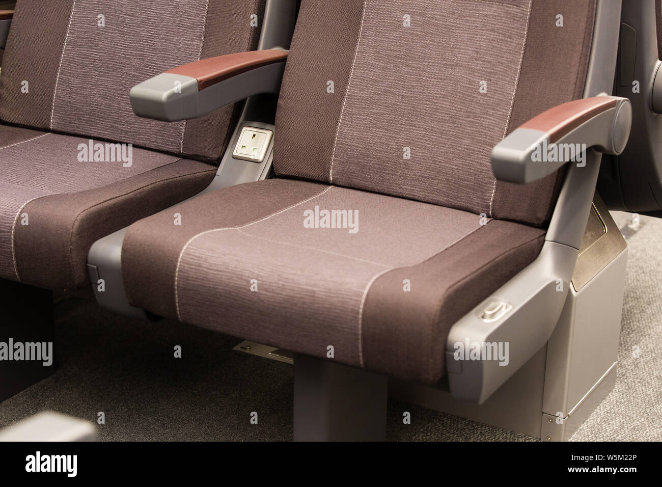 First class train carriage seats Stock Photo Alamy