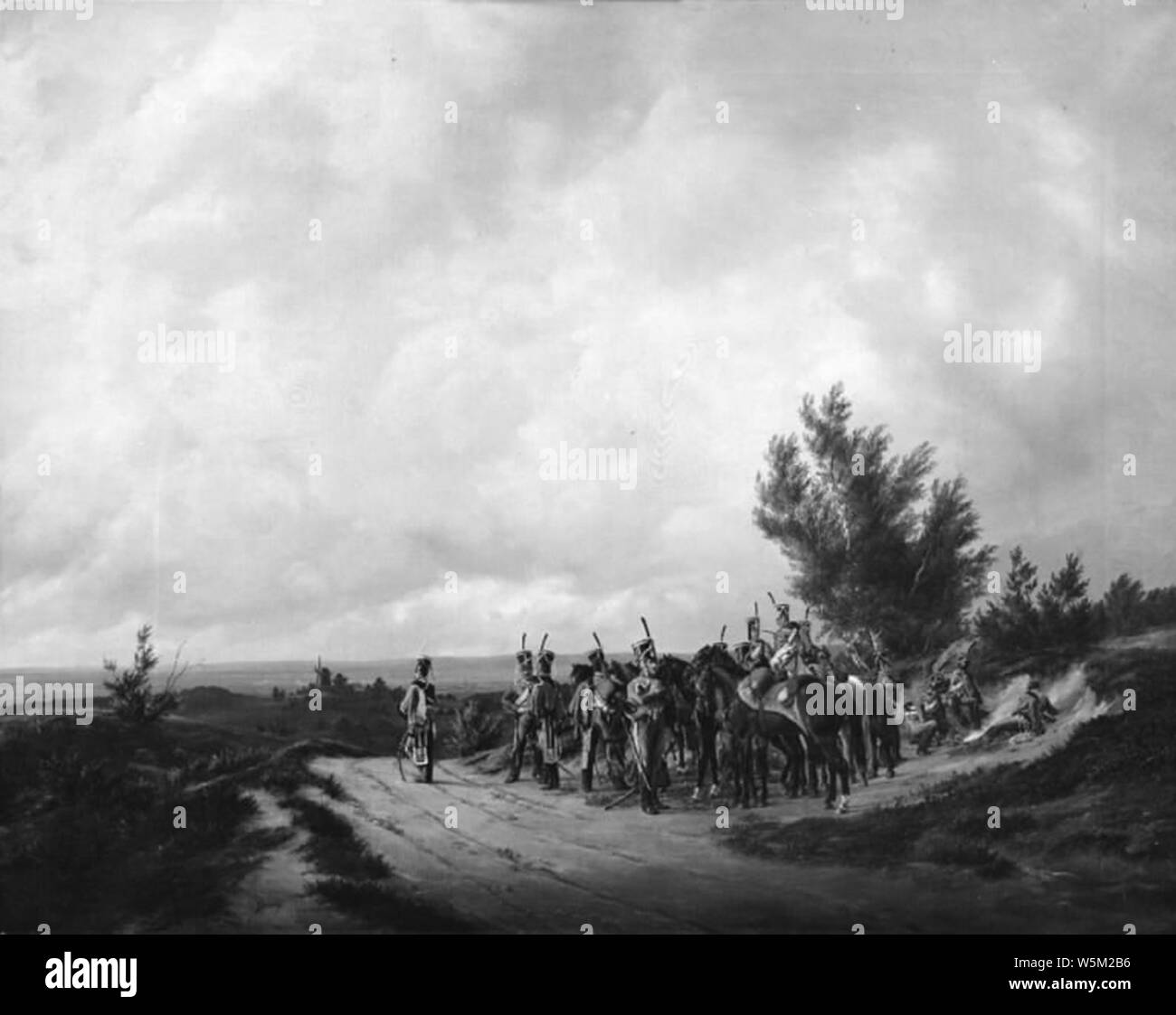 Curt Victor Clemens Grolig - A Hussar Picket - Stock Photo