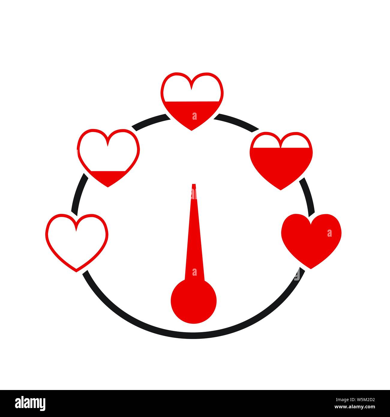 Valentine's day card idea Love meter Stock Vector
