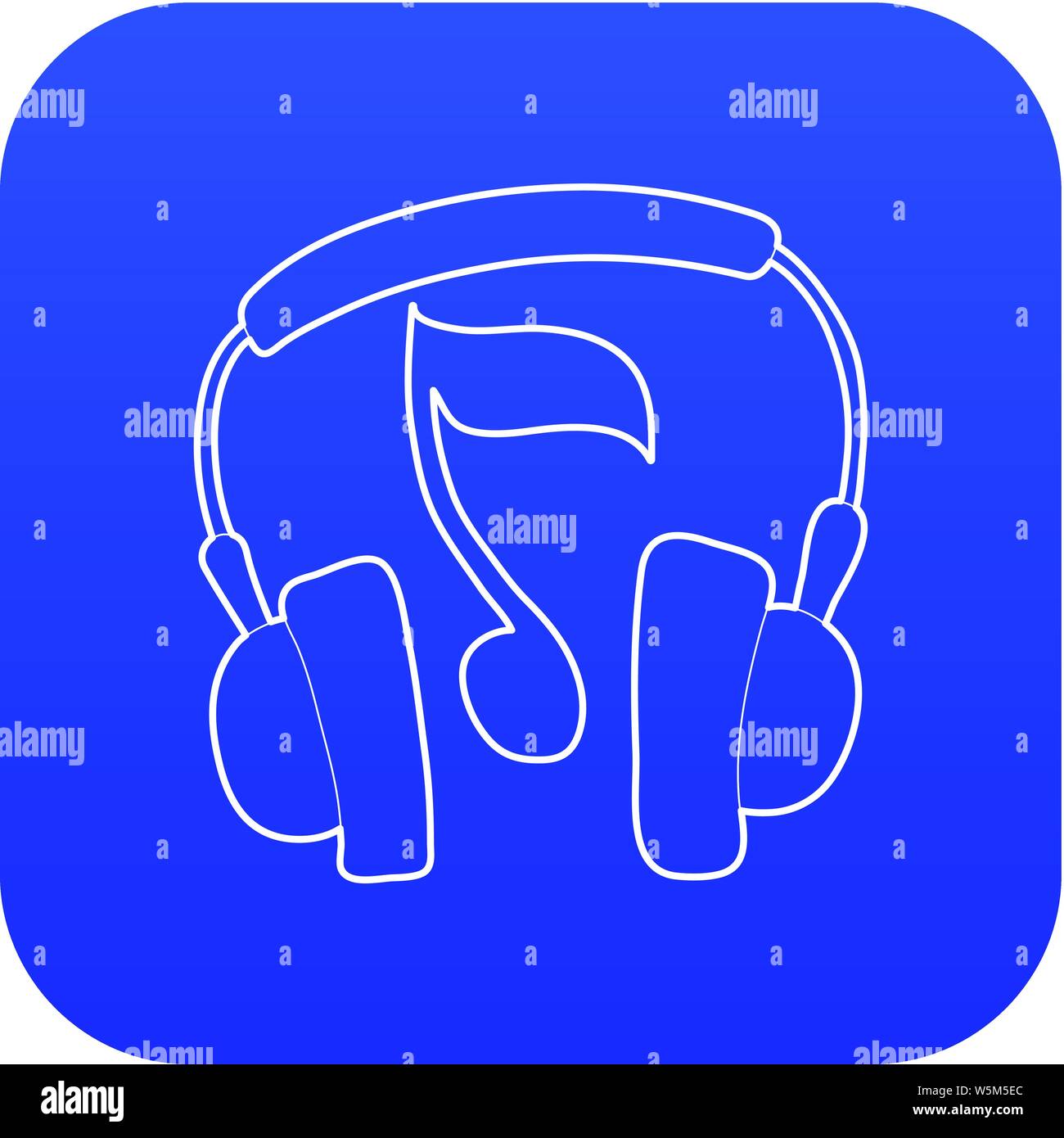 Earphones icon blue vector Stock Vector Image & Art - Alamy