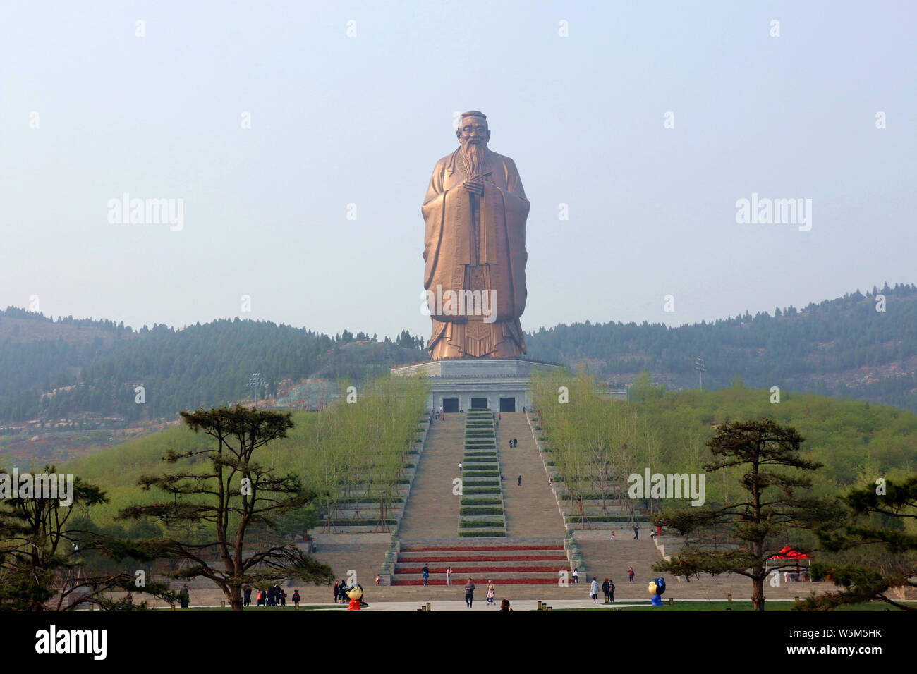 The world's tallest Confucius statue is seen on the Mount Nishan in