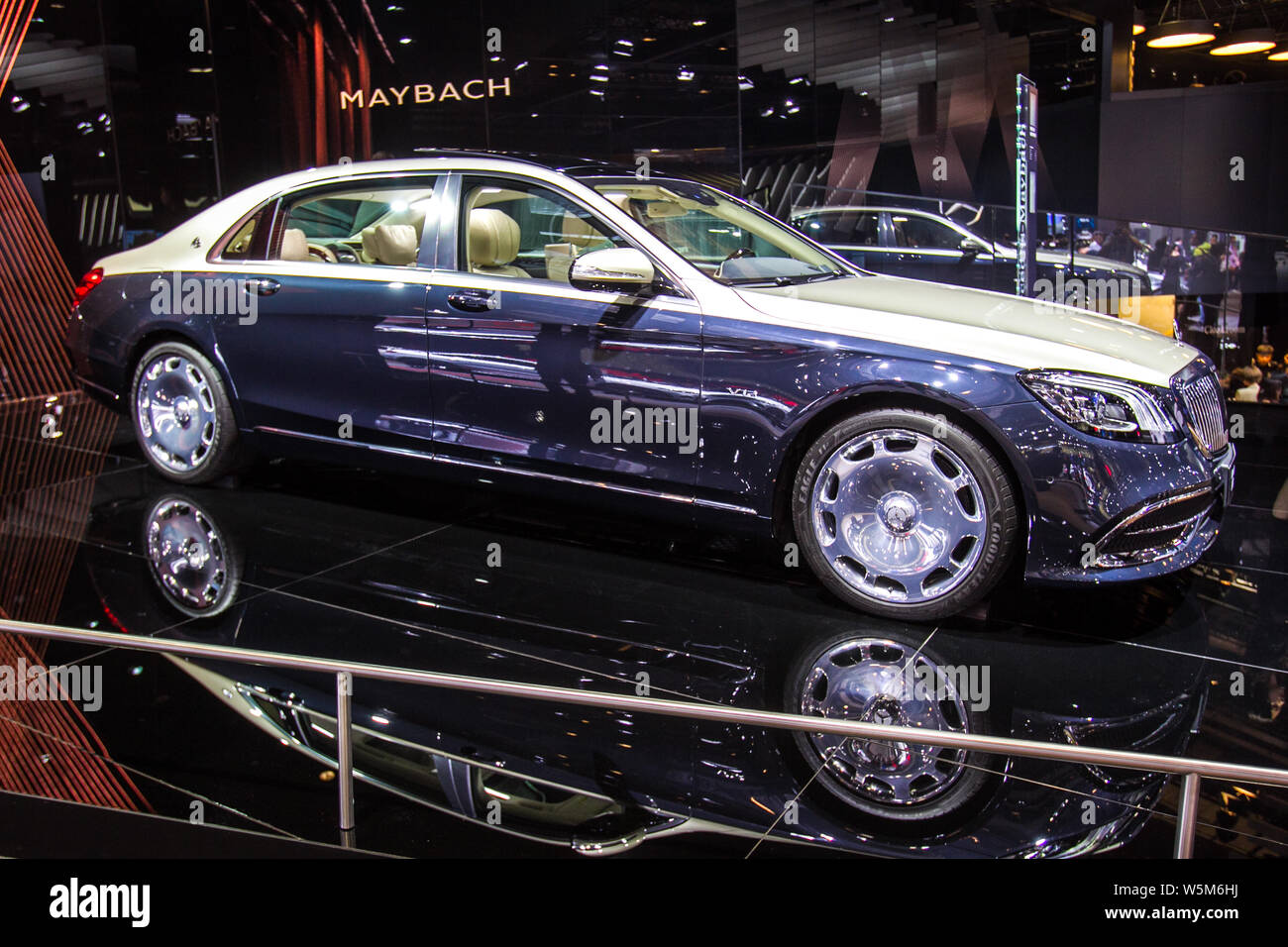 --FILE--A Maybach S680 two-tone Mercedes-Benz is on display during the