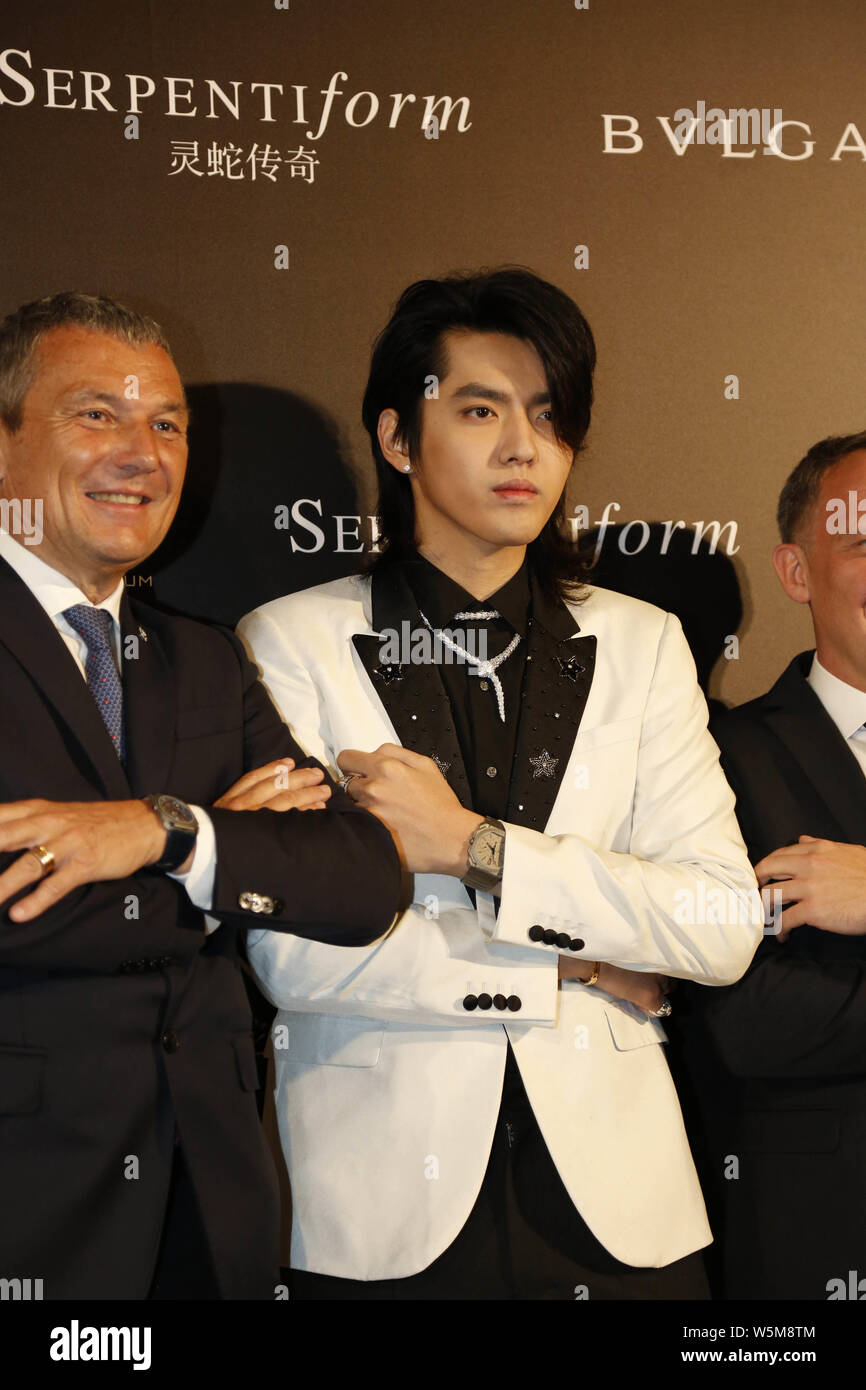Chinese singer and actor Kris Wu or Wu Yifan attends a media event