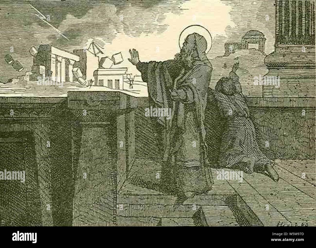 Cyril of Jerusalem and the destruction of Jerusalem. Stock Photo