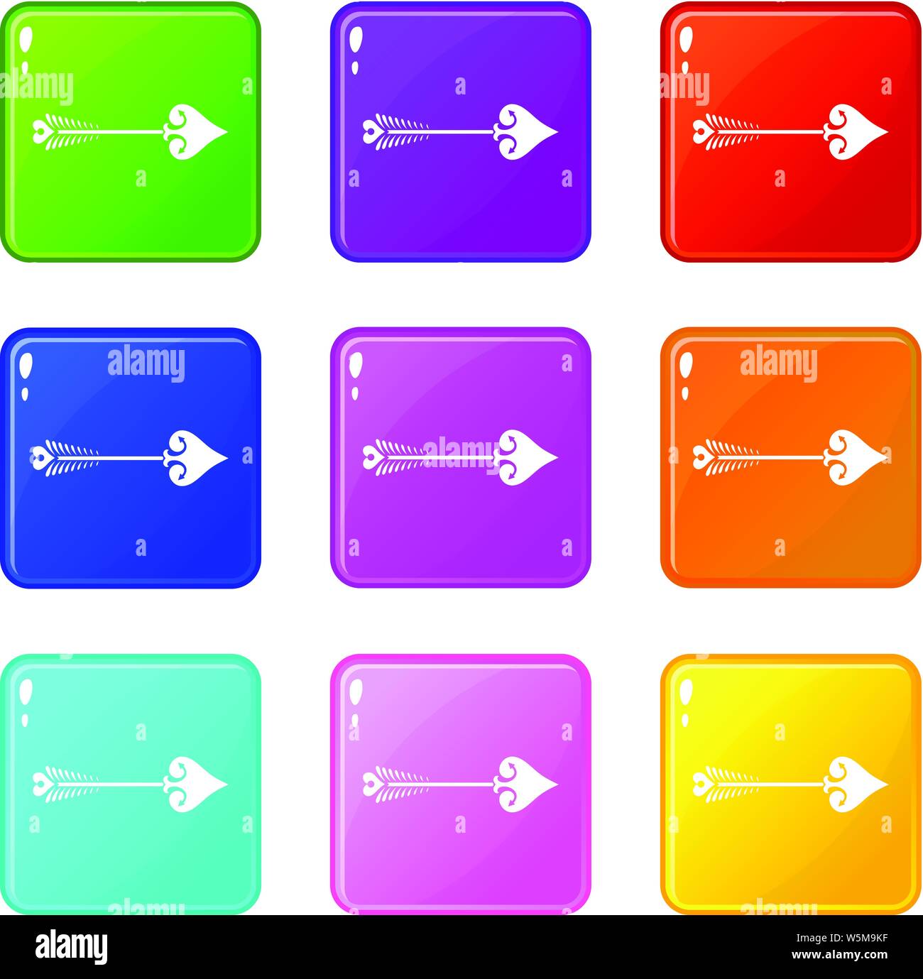 Vintage arrow, design element icons set 9 color collection Stock Vector ...
