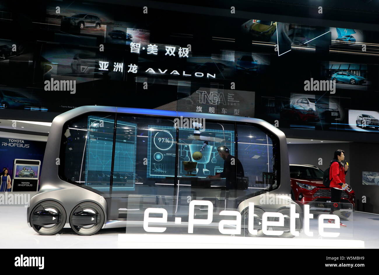 The Toyota's e-Palette concept is on display during the 18th Shanghai International Automobile Industry Exhibition, also known as Auto Shanghai 2019, Stock Photo