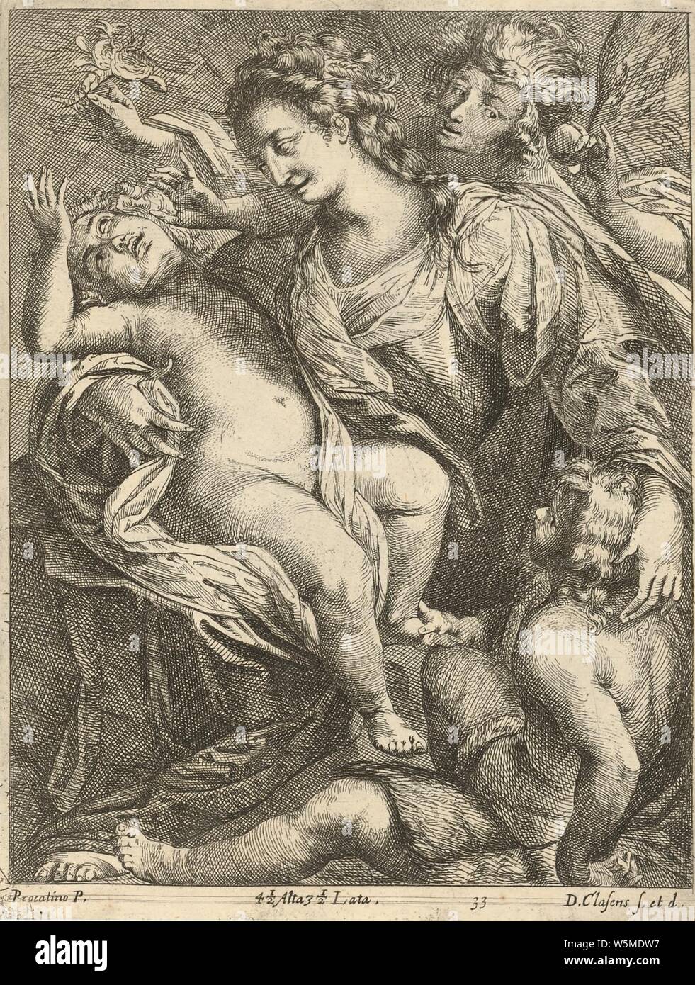 D Clasens after Procaccini - Virgin and Child accompanied by St John and an Angel SVK-SNG.G 11965-34. Stock Photo