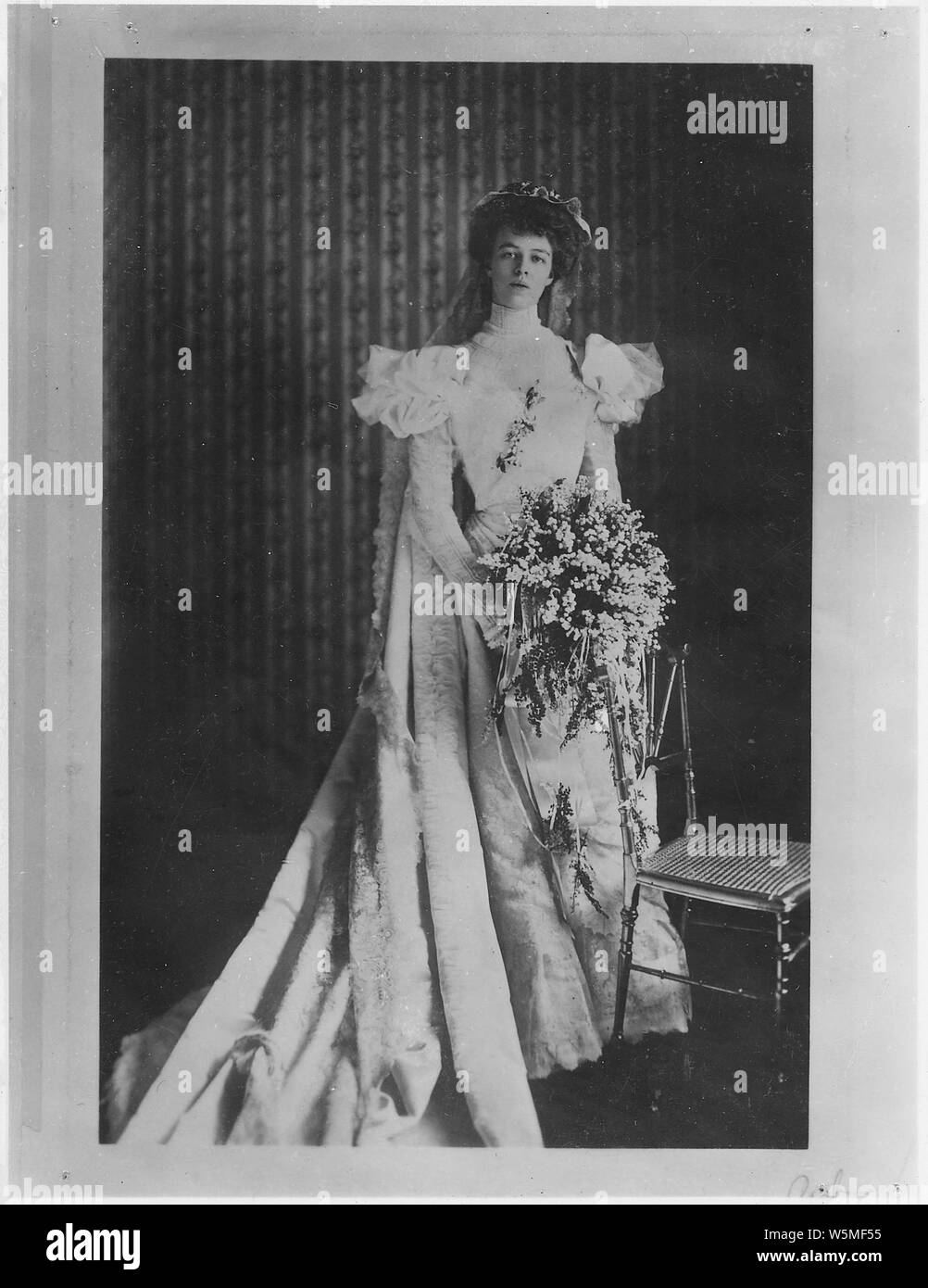 Eleanor Roosevelt wearing her wedding dress in New York City Stock Photo