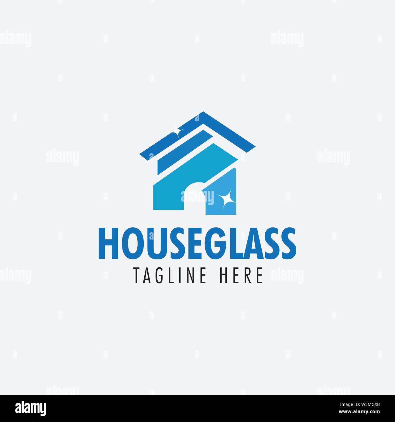 House glass logo design template vector isolated Stock Vector