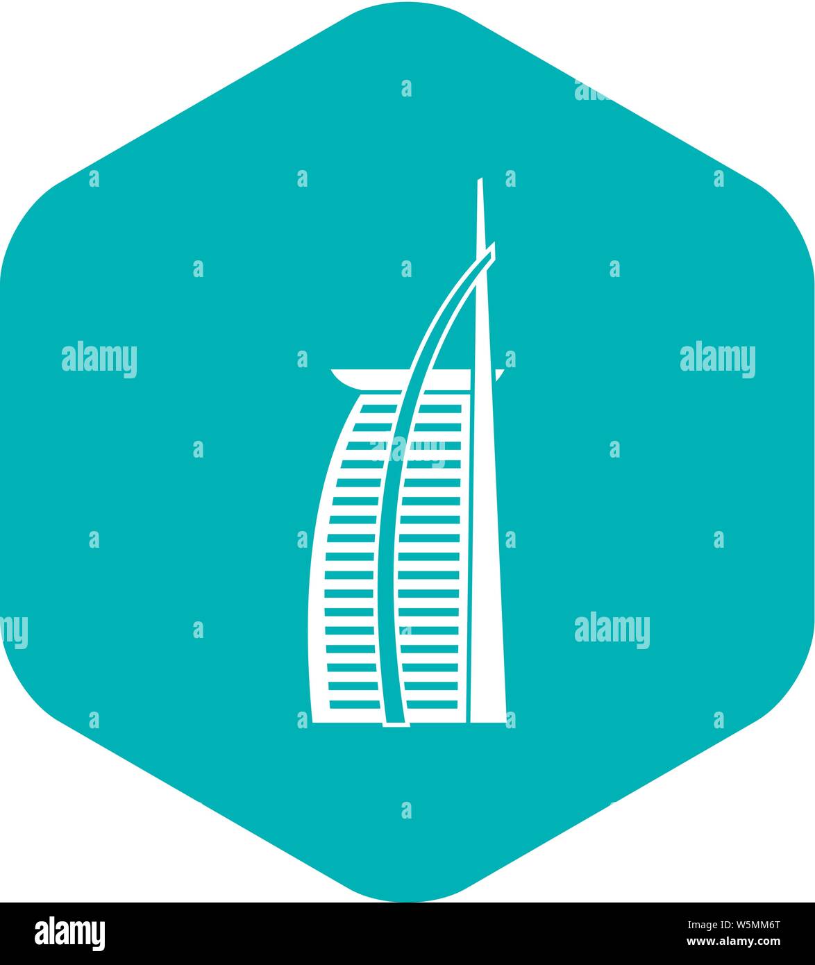 Hotel Burj Al Arab in United Arab Emirates icon Stock Vector