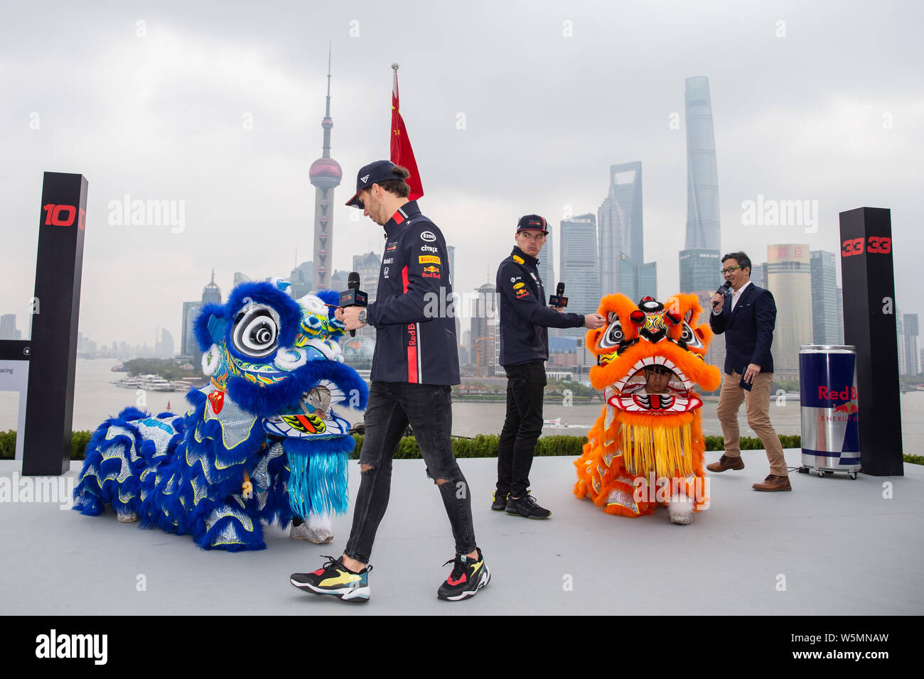 Belgian-Dutch racing driver Max Verstappen, right, and French racing ...