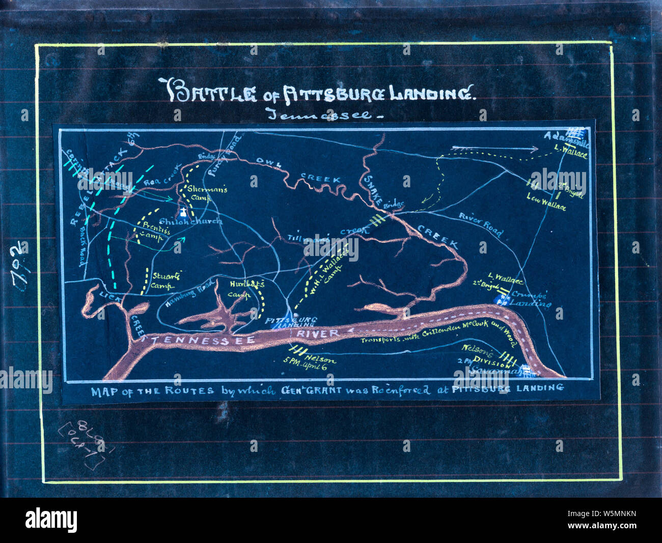 Civil War Maps 0143 Battle of Pittsburg Landing Tennessee Inverted