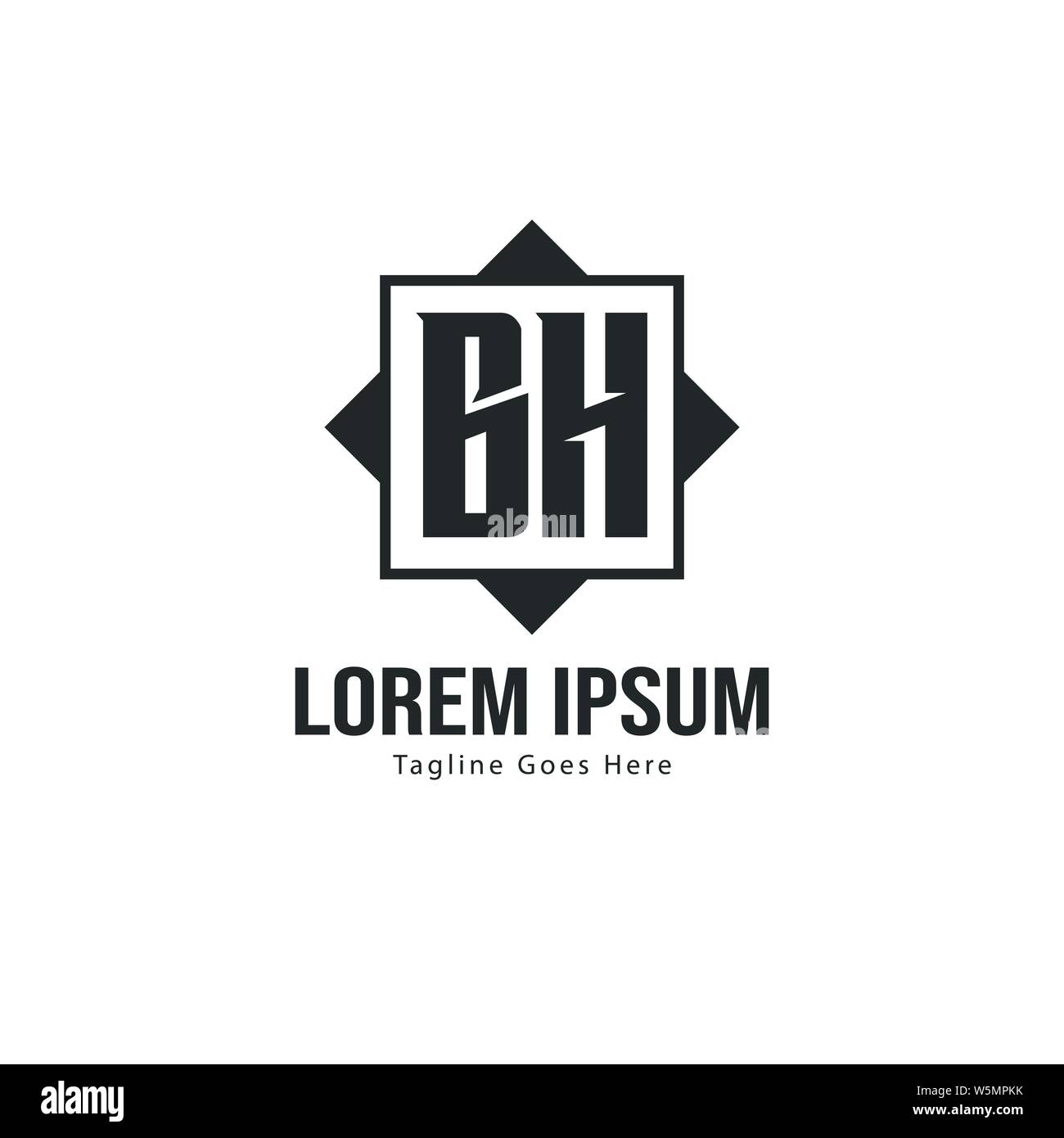 BH Letter Logo Design. Creative Modern BH Letters Icon Illustration ...
