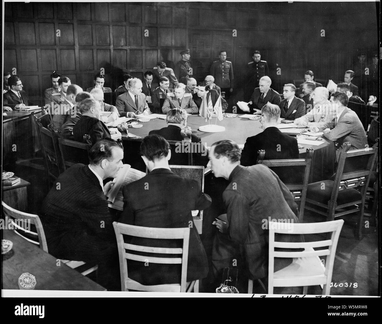 Foreign secretaries attend a meeting at the Cecilienhof Palace during