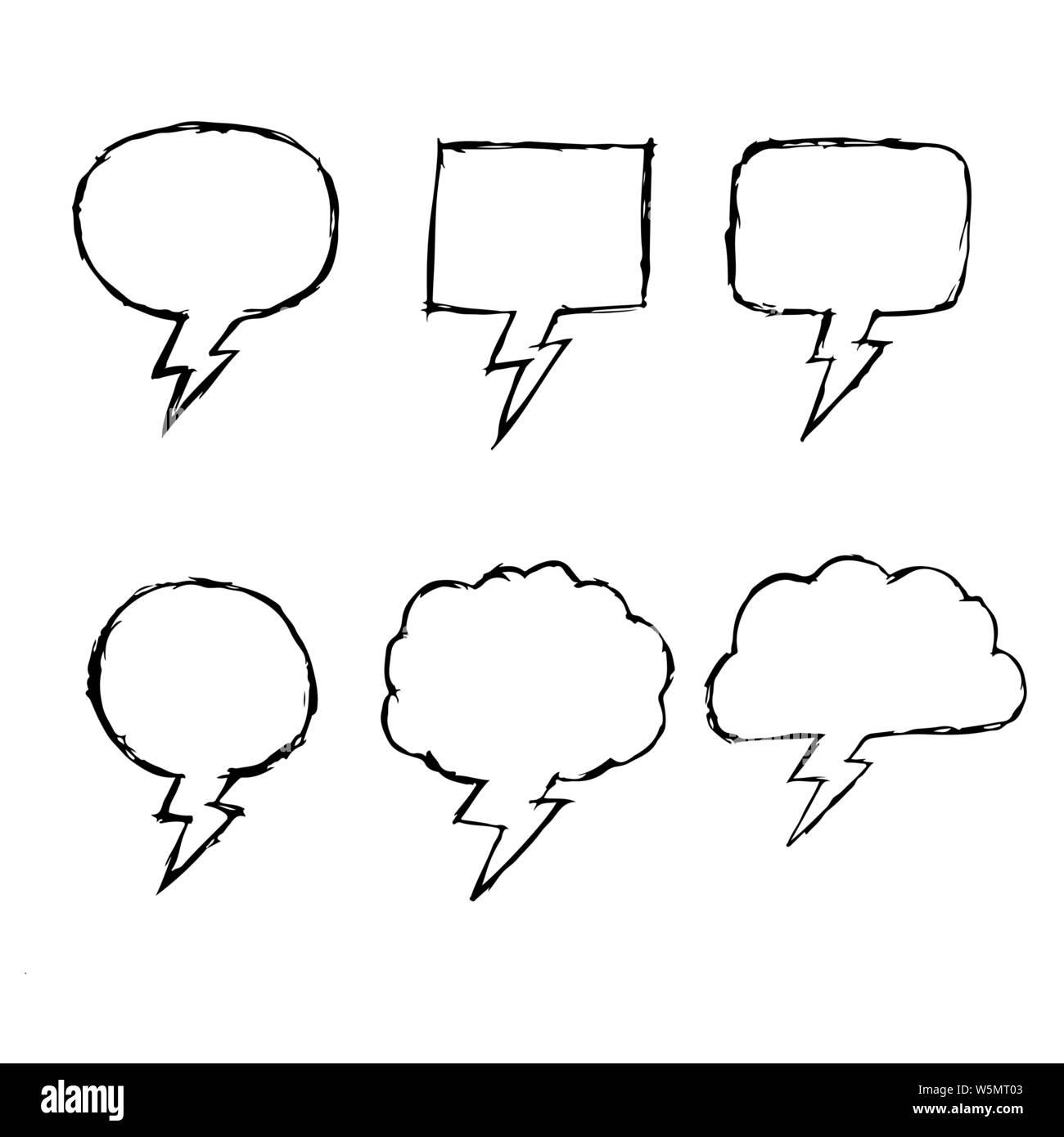 Speech Bubble hand drawn icon Stock Vector Image & Art - Alamy