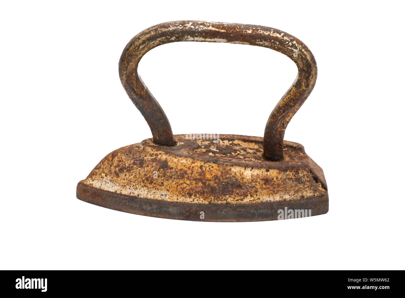 Old vintage cast iron iron. Isolate on white background Stock Photo - Alamy