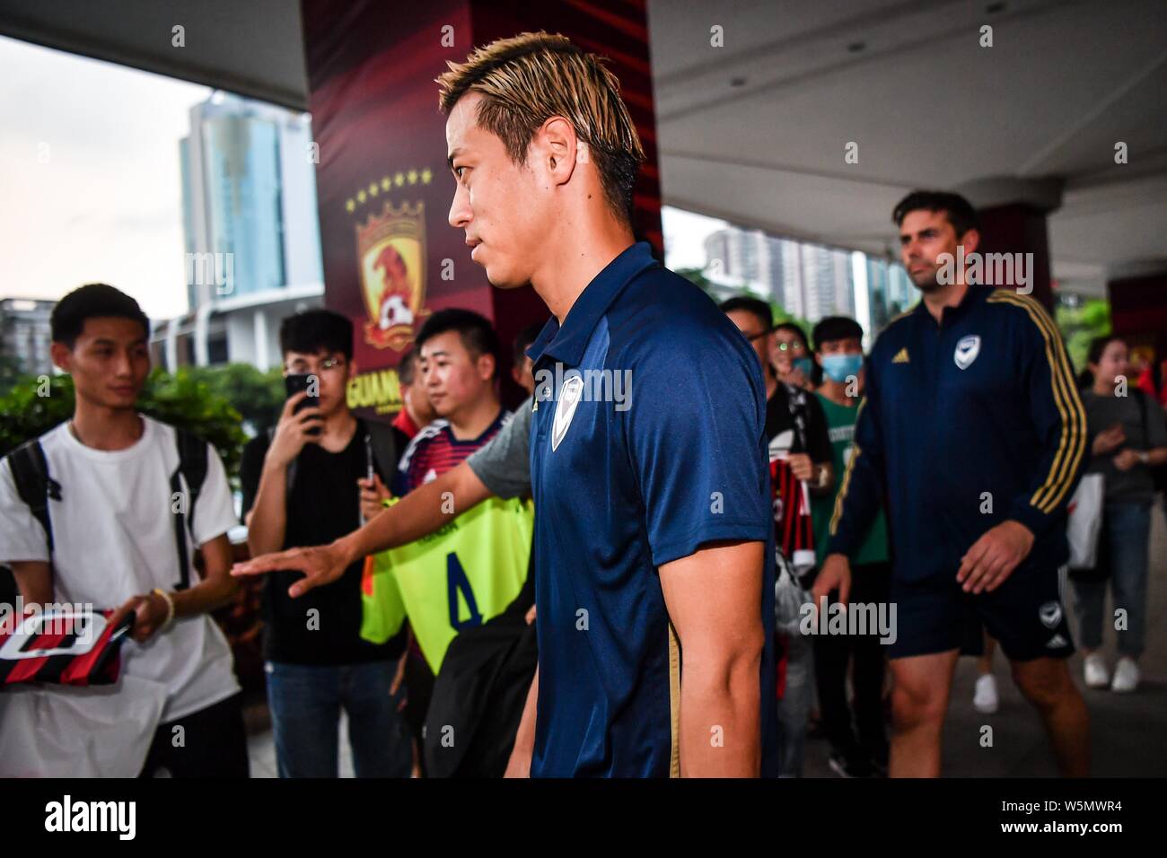 Japanese football player Keisuke Honda of Australia's Melbourne Victory