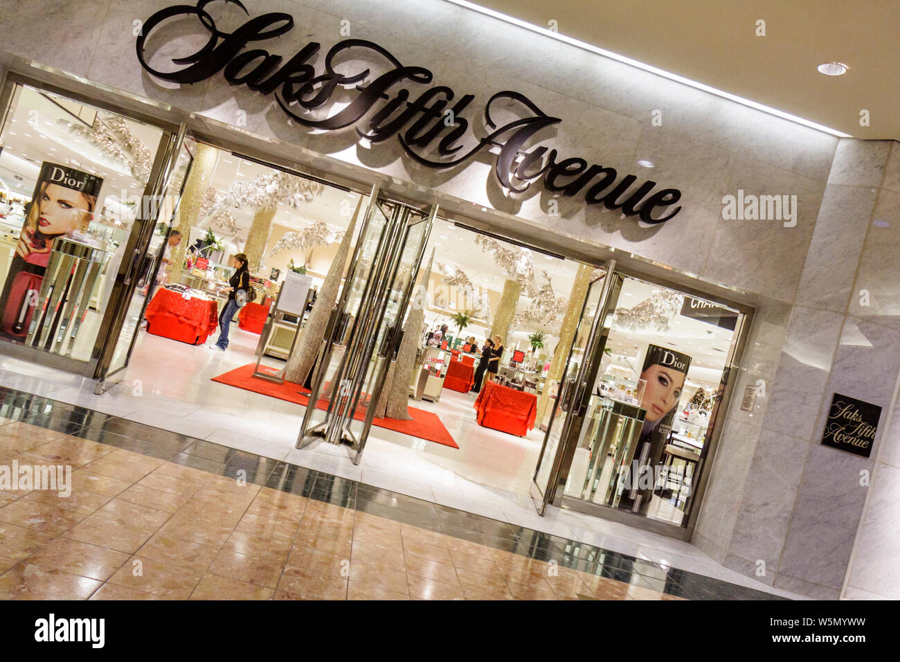 Bal Harbour Florida Bal Harbour Shops upscale luxury designer mall shopping  Saks Fifth Avenue department store display sale inside interior Louis Vuit  Stock Photo - Alamy