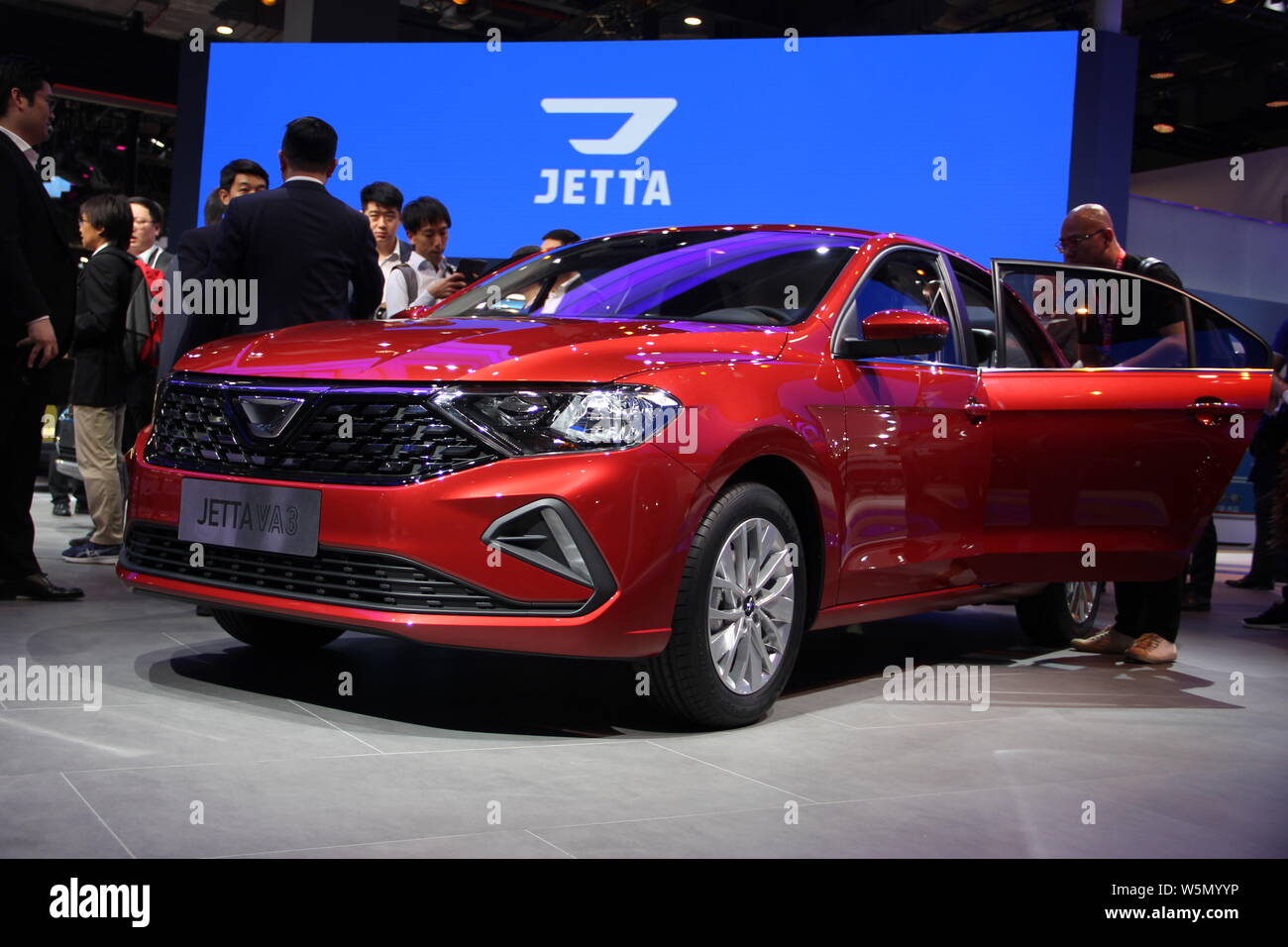 A Jetta VA3 car is displayed during the 18th Shanghai International ...
