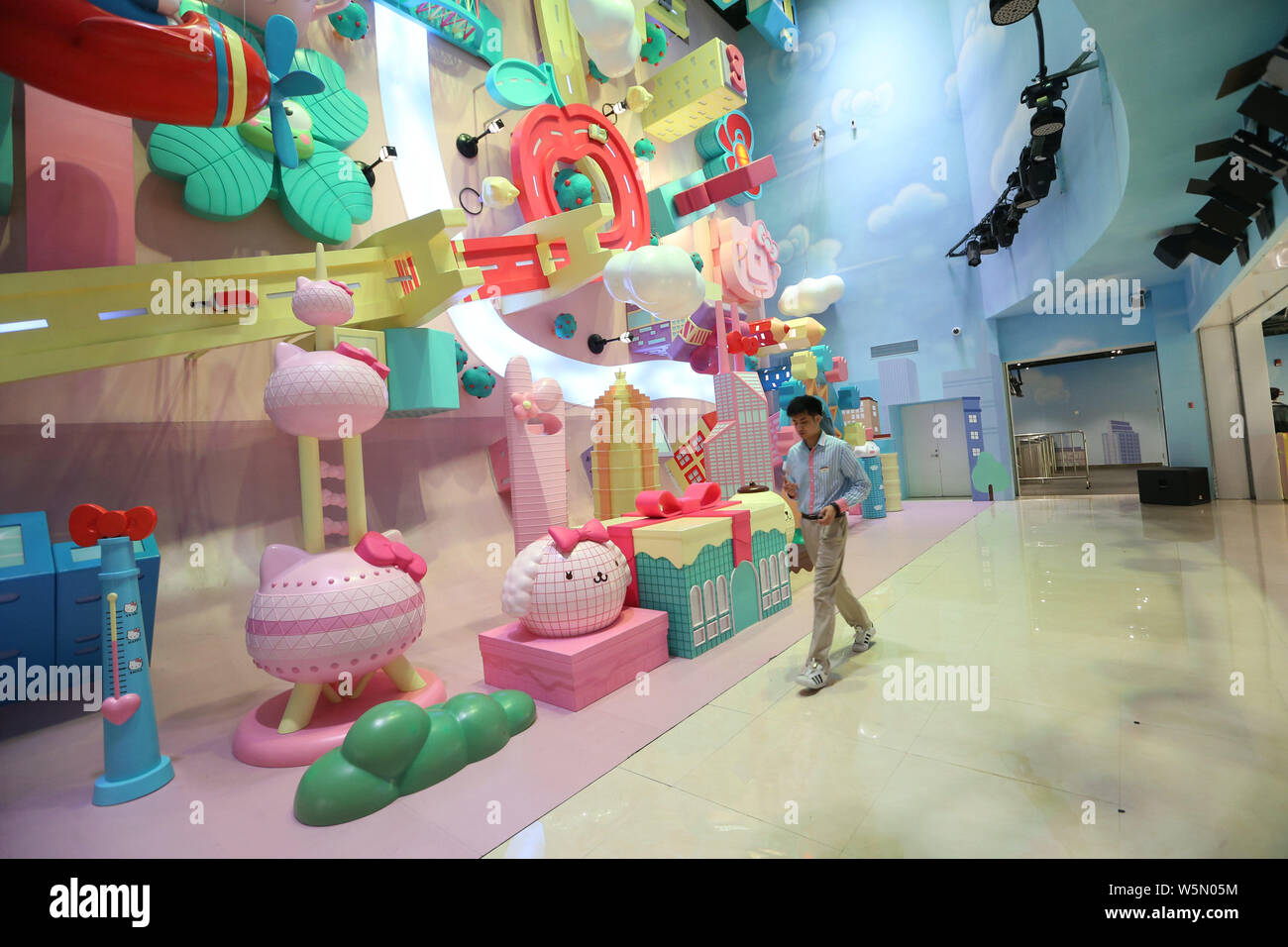 Interior view of China's first Hello Kitty Indoor Theme Park, named as "Hello Kitty Shanghai