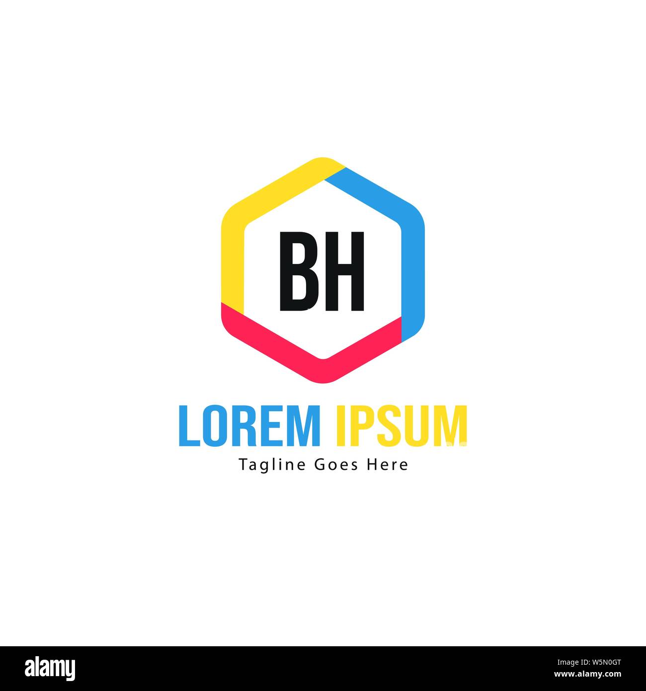 BH Letter Logo Design. Creative Modern BH Letters Icon Illustration ...
