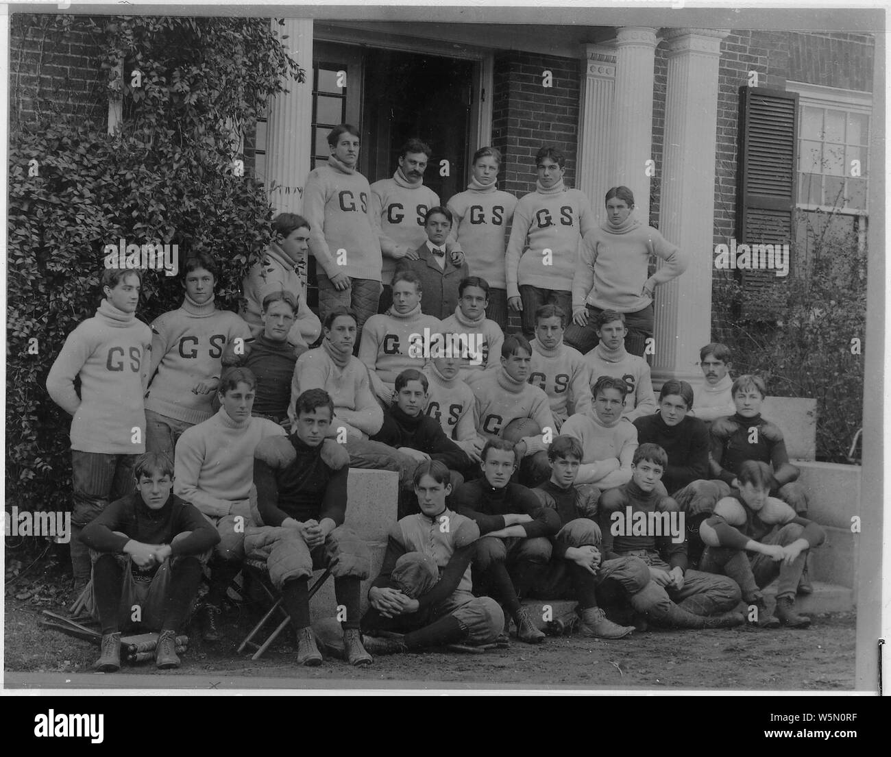 Franklin D. Roosevelt in a school photo of football teams in Groton