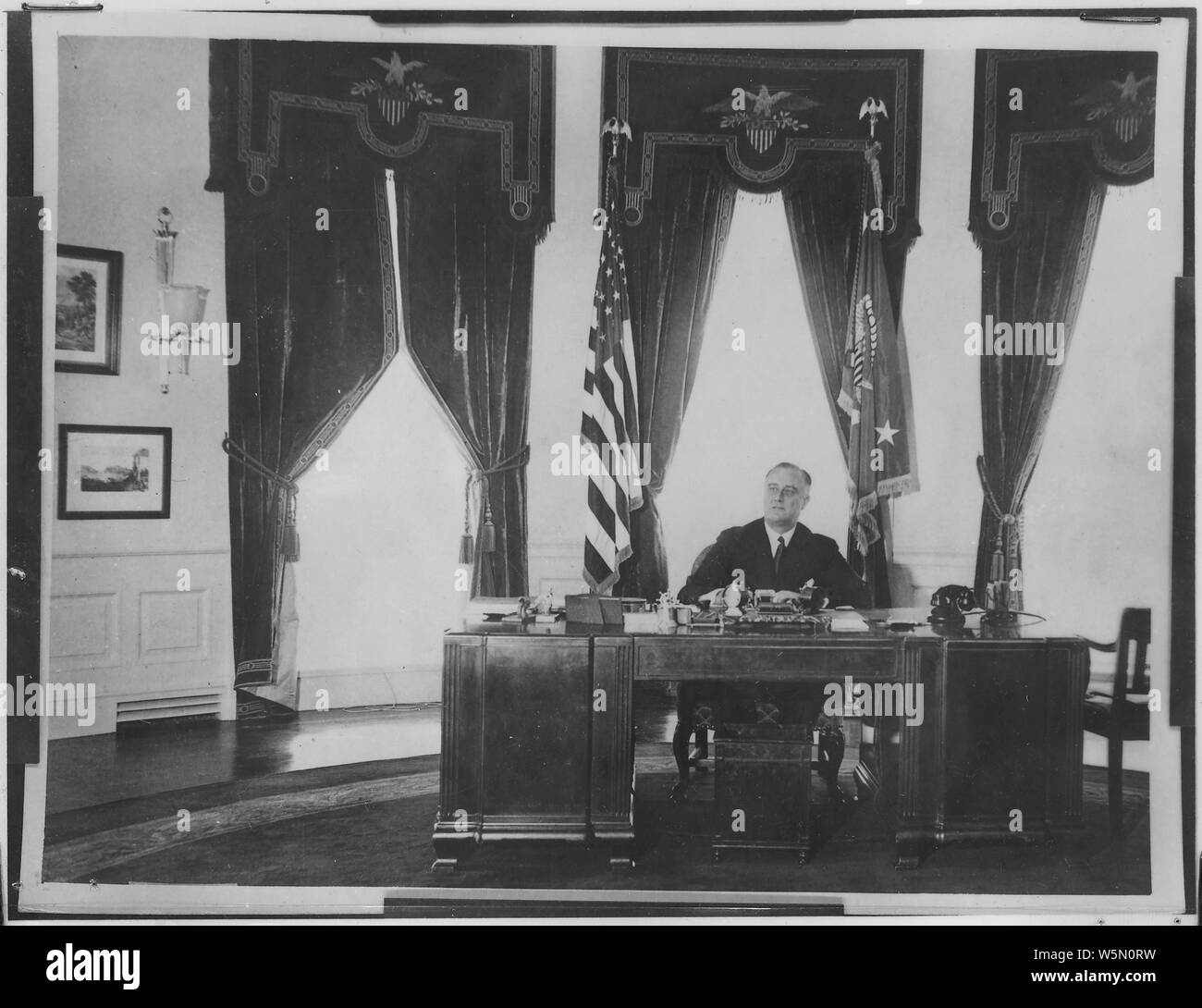 Franklin D. Roosevelt in the Oval Office Stock Photo Alamy