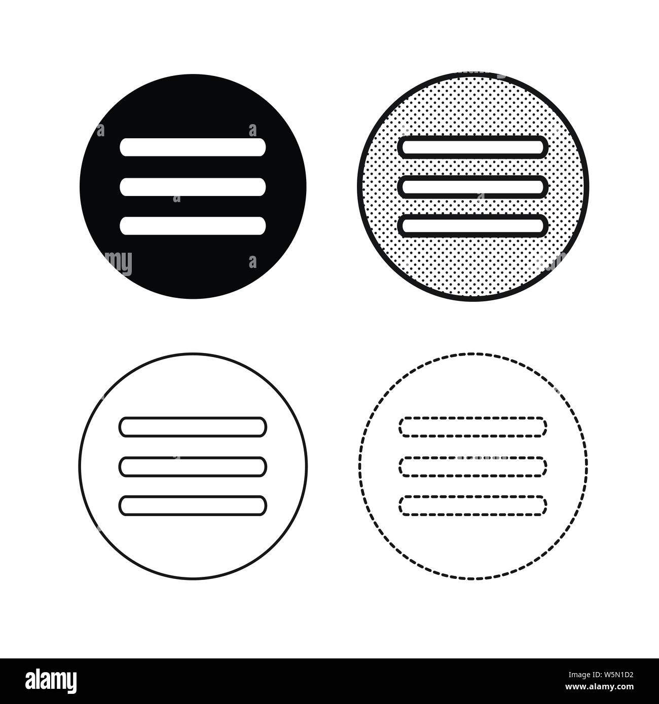 Menu icons vector Stock Vector Image & Art Alamy