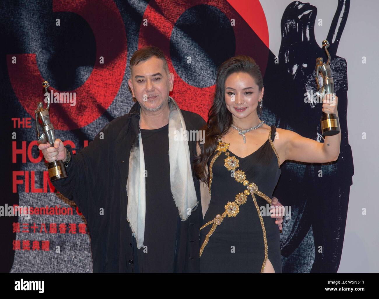 Hong Kong actor Anthony Wong, left, and Chinese actress Chloe Maayan ...