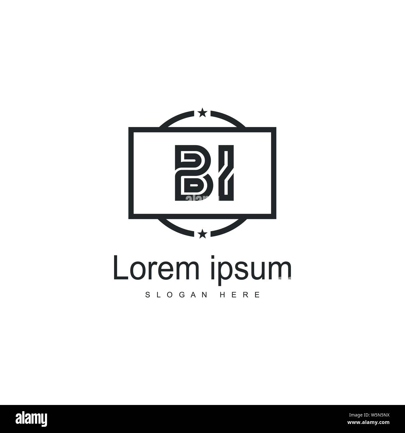 BI Letter Logo Design. Creative Modern BI Letters Icon Illustration ...