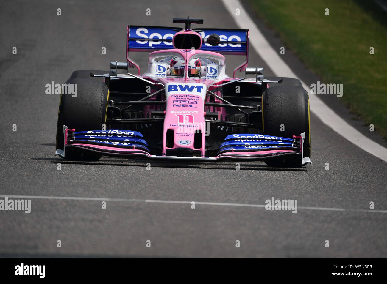 Mexican Formula One driver Sergio Perez of Racing Point BWT Mercedes  competes during first practice for the the Formula 1 Heineken Chinese Grand  Prix Stock Photo - Alamy
