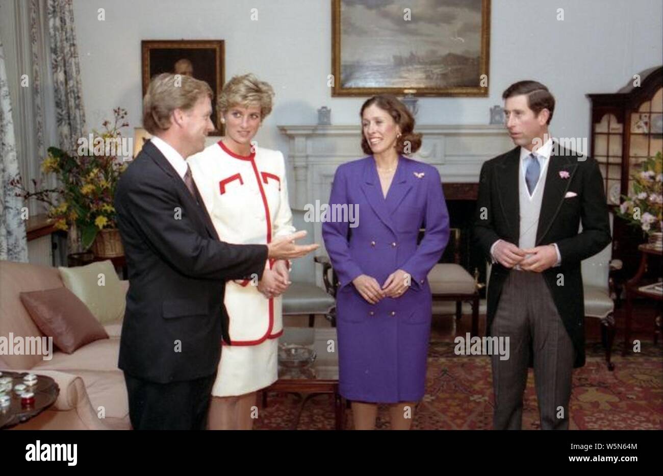 Dan Quayle and Marilyn Quayle with Prince Charles and Princess Diana. Stock Photo