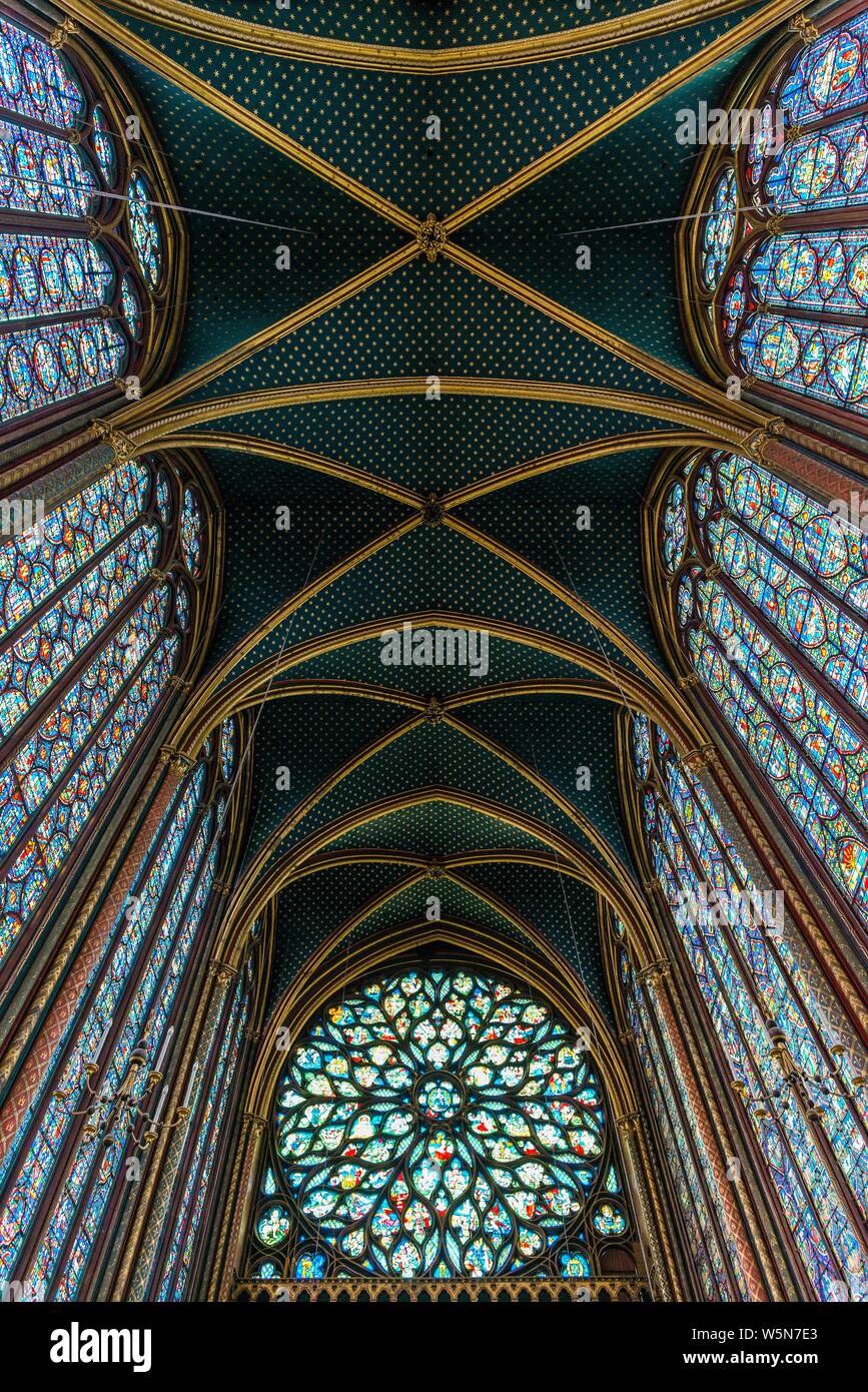 Vault Interior Upper Chapel Sainte Chapelle Ile De La
