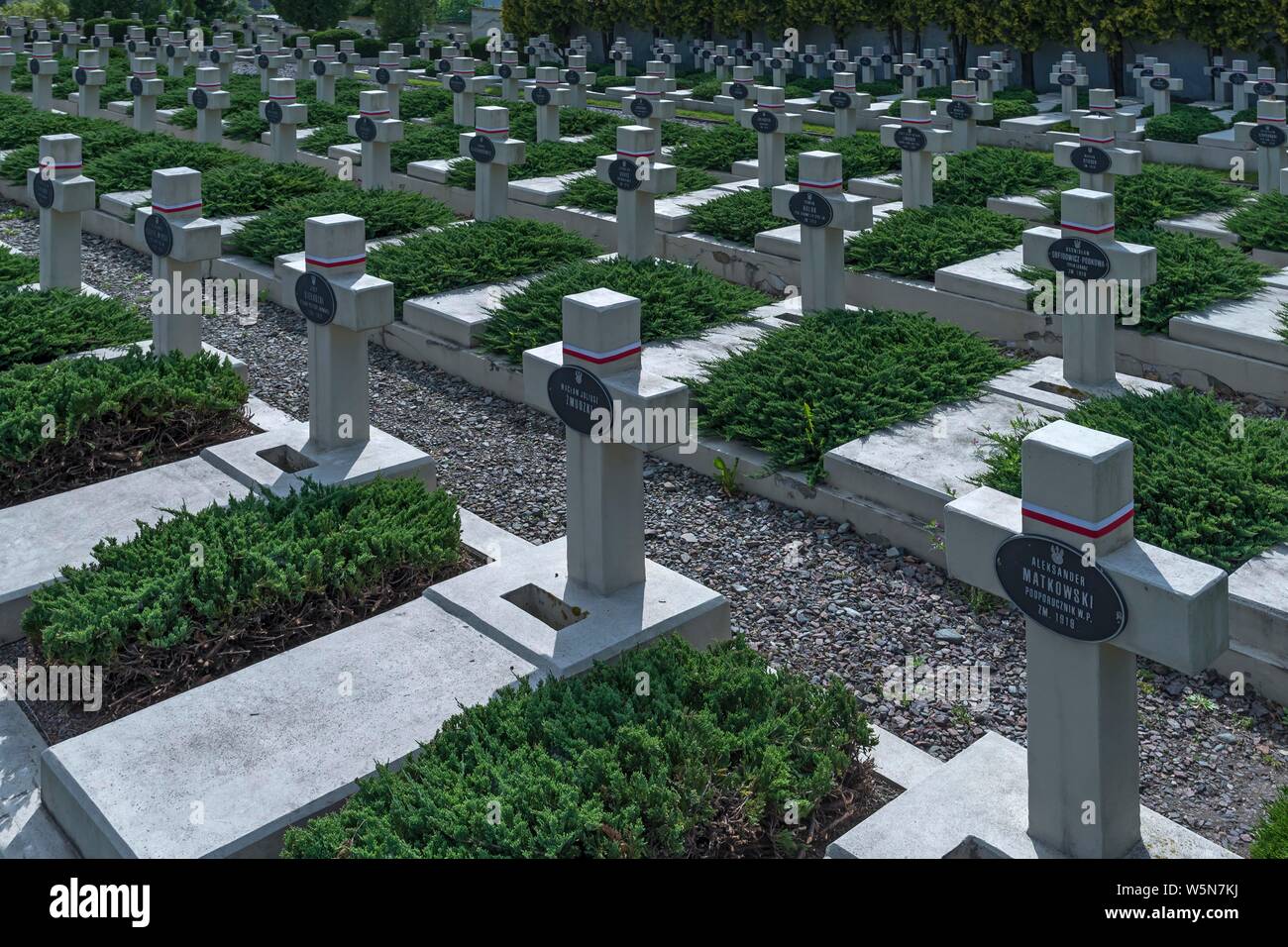Soldiers' graves, Lychakiv Cemetery, Lviv, Western Ukraine, Ukraine Stock Photo
