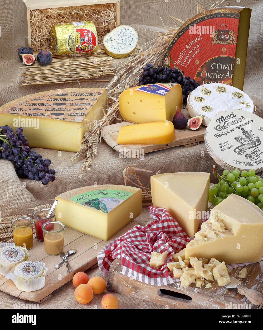 Selection of different cheeses, Germany Stock Photo Alamy