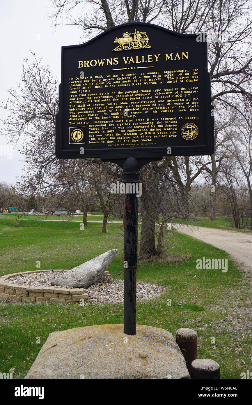 Browns Valley Man Historical Marker Stock Photo Alamy