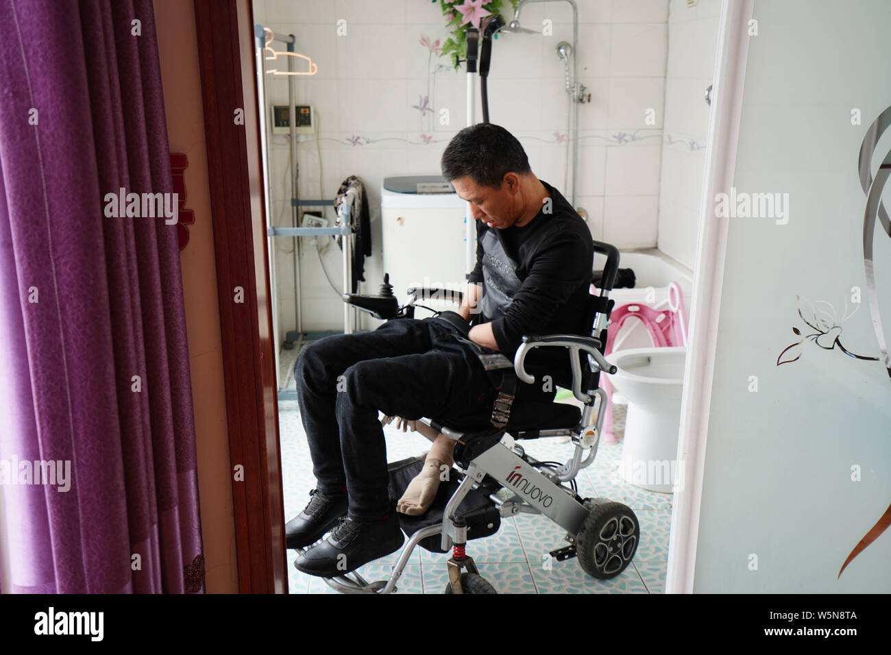 43-year-old man Song Xuewen, the first victim of the nuclear radiation case in China, is pictured at his home in Jiaohe county, Jilin city, northeast Stock Photo