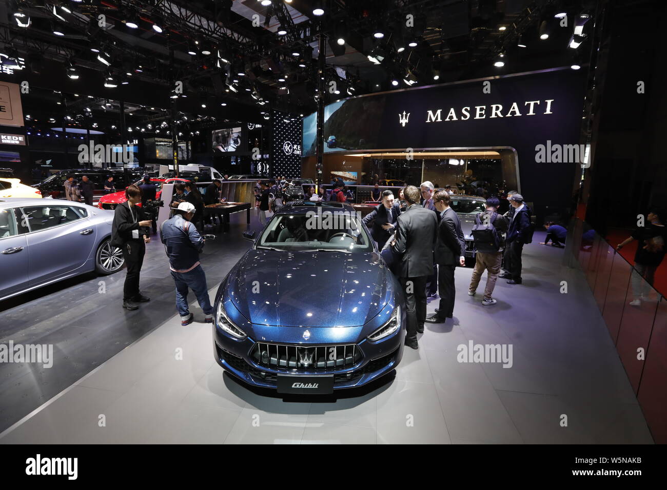A Maserati Ghibli is displayed during the 18th Shanghai International ...