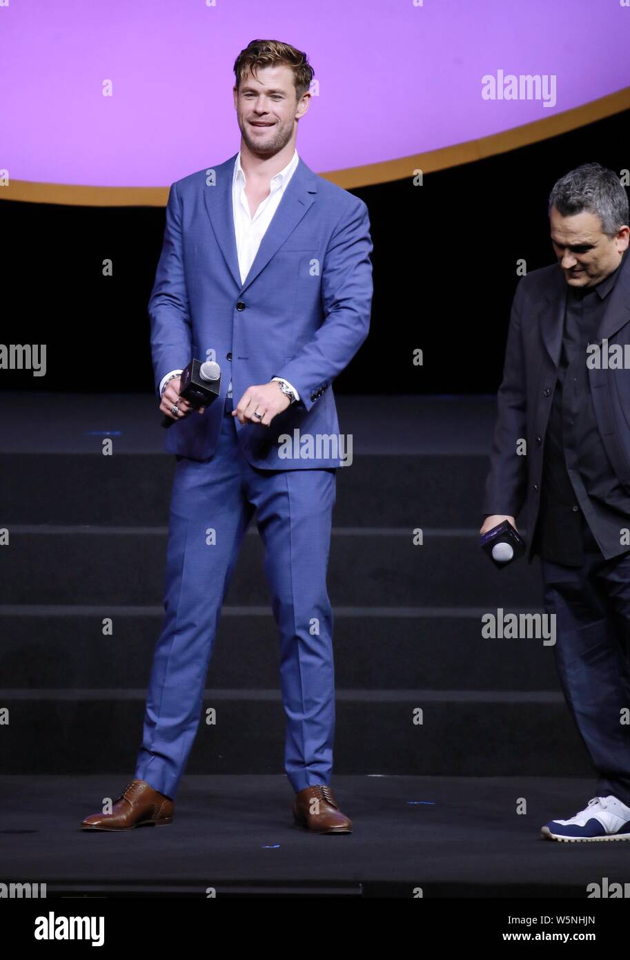 Chris Hemsworth attends a premiere event for the movie 'Avengers: Endgame' in Shanghai, China, 18 April 2019. Stock Photo