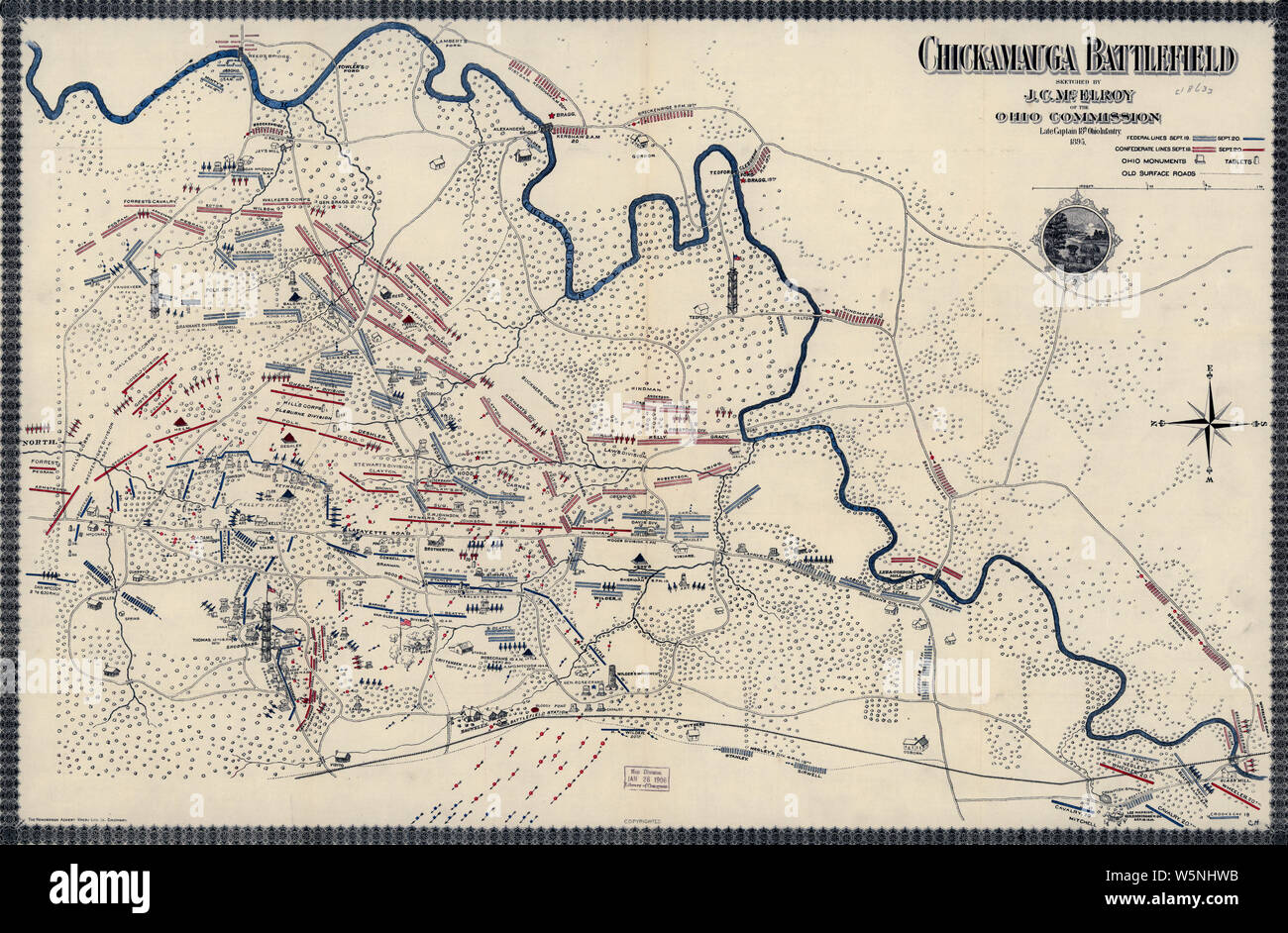 Civil War Maps 0276 Chickamauga battlefield Accompanies The battle of Chickamauga Historical map and guide book Rebuild and Repair Stock Photo