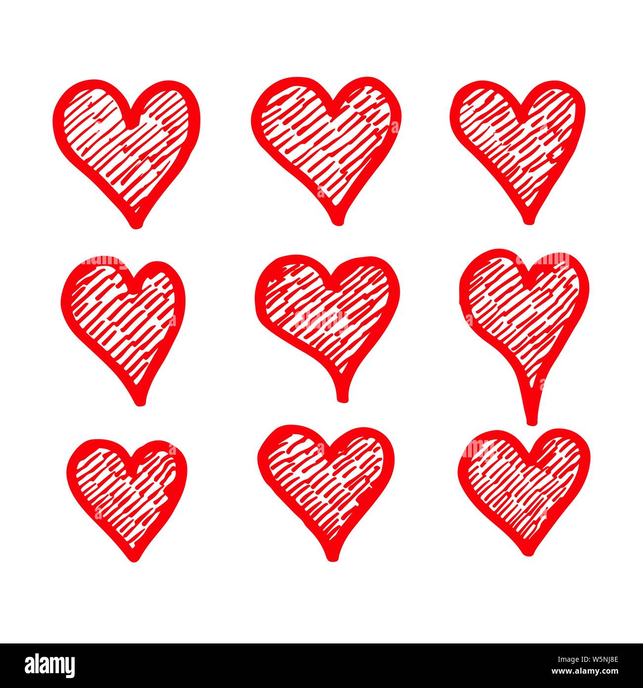 hand draw hearts icon design Stock Vector Image & Art - Alamy