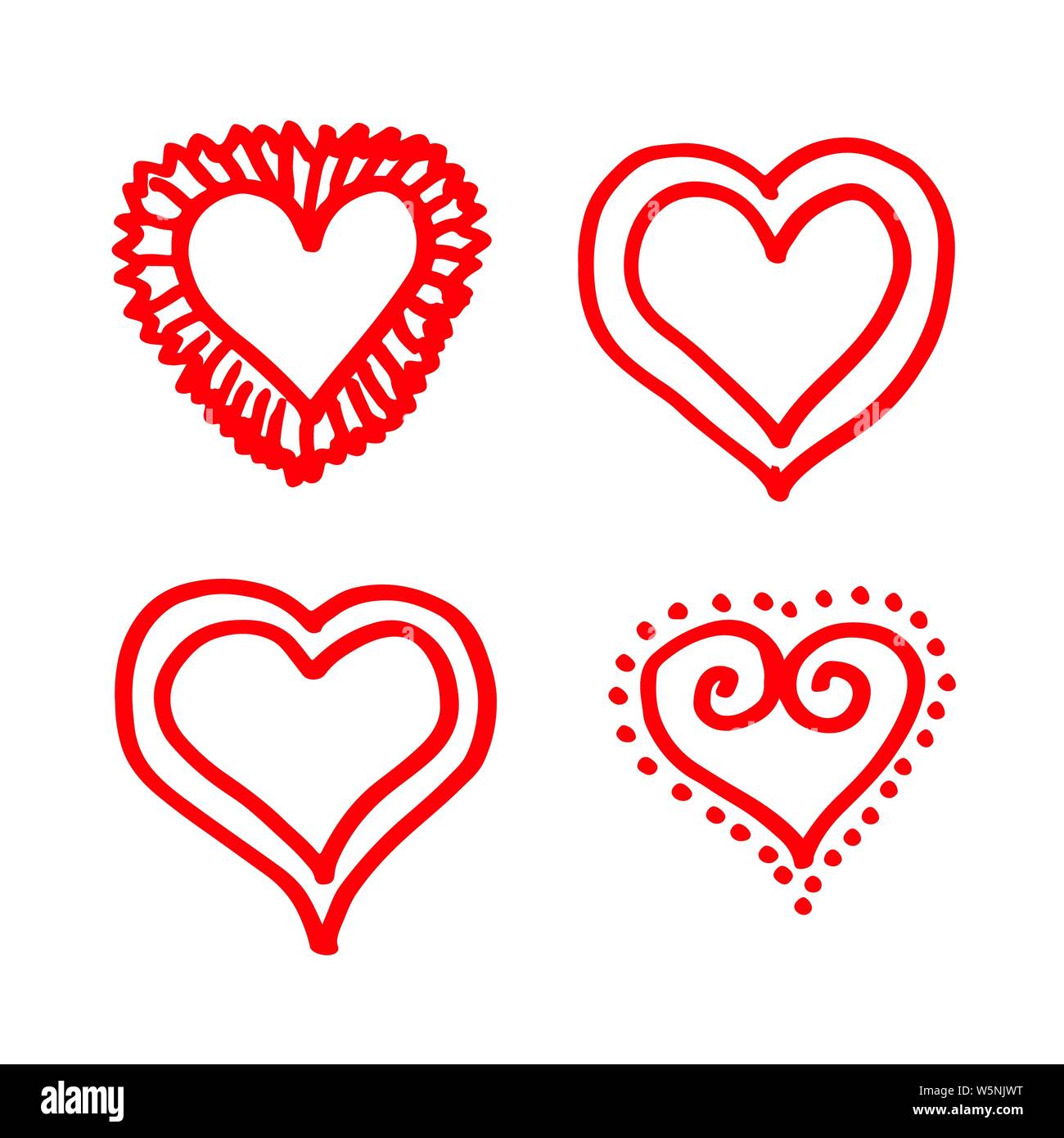 hand draw hearts icon design Stock Vector Image & Art - Alamy