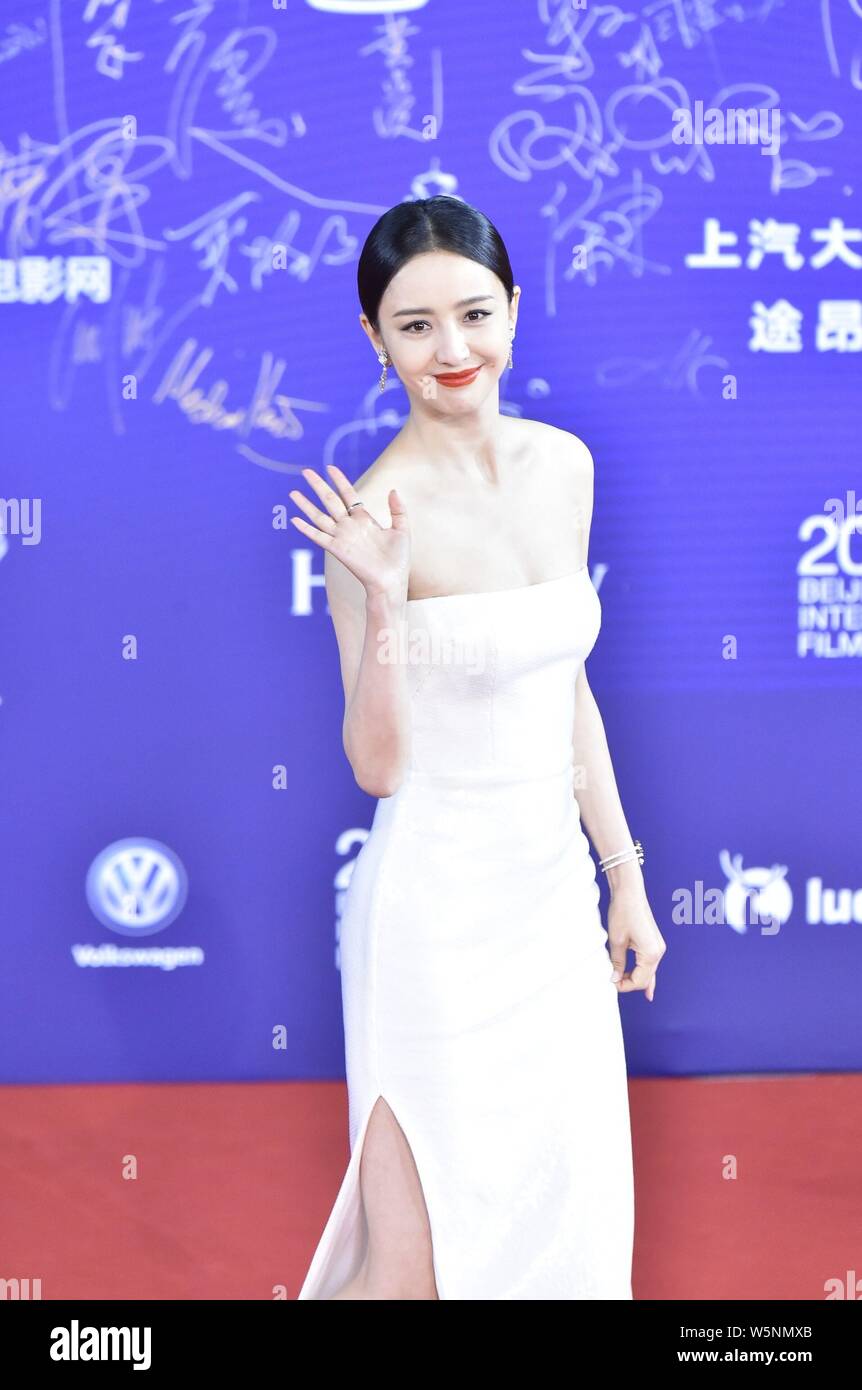 Chinese actress Tong Liya arrives on the red carpet for the closing and ...