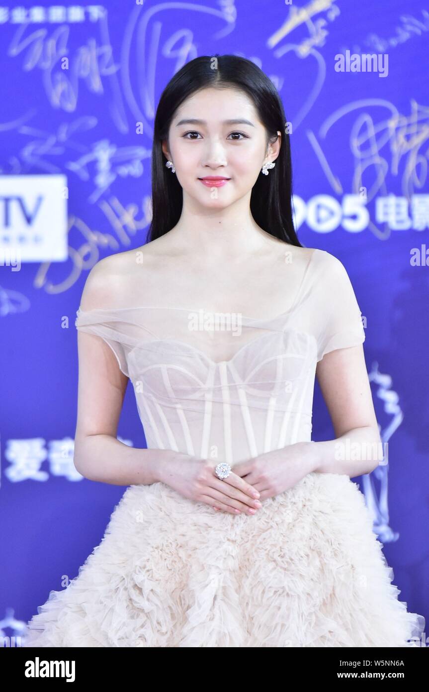 Chinese actress Guan Xiaotong arrives on the red carpet for the closing