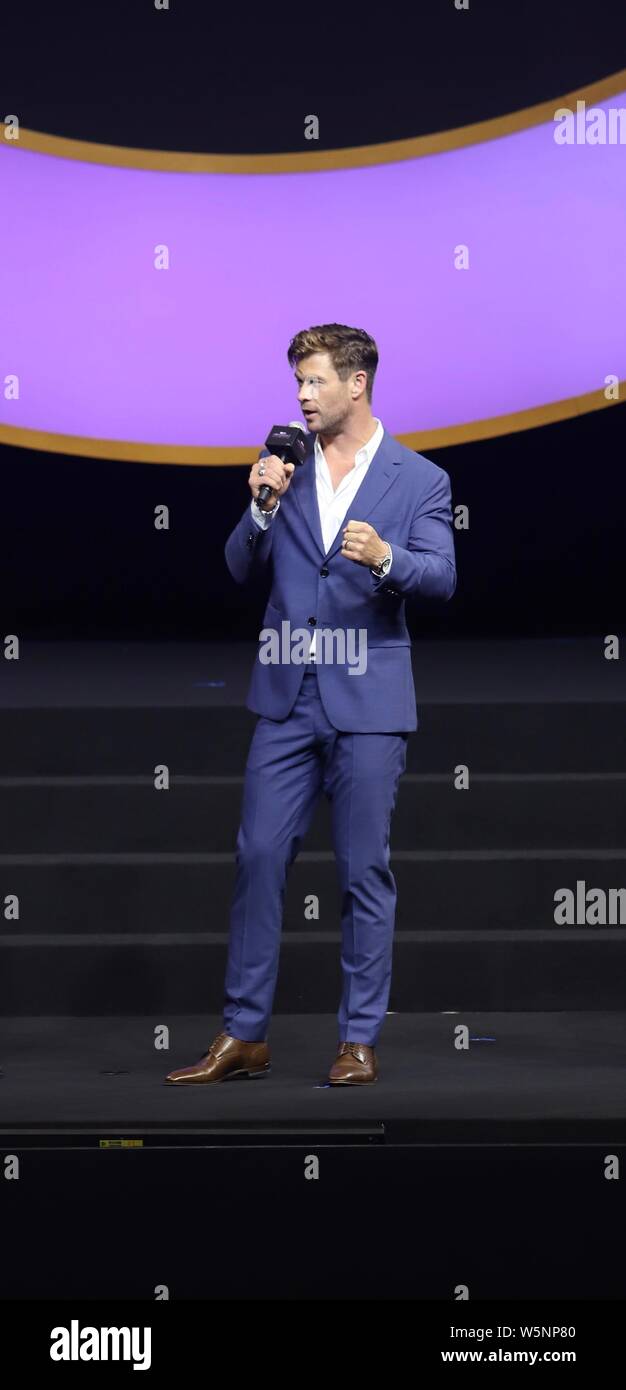 Chris Hemsworth attends a premiere event for the movie 'Avengers: Endgame' in Shanghai, China, 18 April 2019. Stock Photo