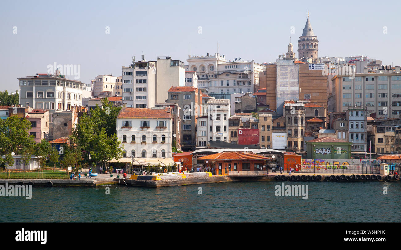 Istanbul, Turkey - July 1, 2016: Karakoy. Street view of commercial quarter in the Beyoglu district of Istanbul, located at the northern part of the G Stock Photo