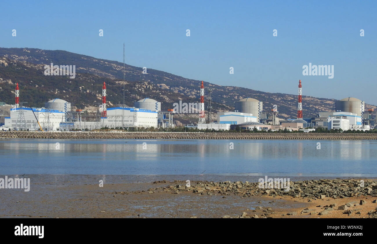 --FILE--View of the Tianwan nuclear power plant Unit 4 in Lianyungang city, east China's Jiangsu province, 27 October 2018.   Chinese scientists have Stock Photo